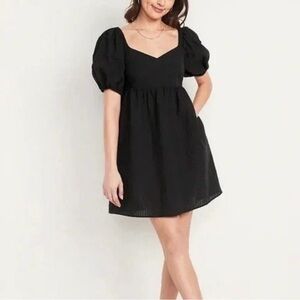Old Navy Black Puff Sleeve Mini Dress